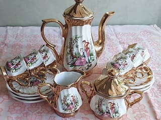 Фарфоровый Кофейный сервиз на 6 персон новый Германия(ГДР)